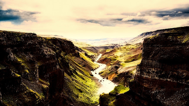 Gorgeous mountain, gorge, ravine landscape of Iceland