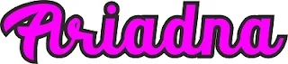 Ariada nombre para imprimir bonito, nombres diseño Ariadna, Logo de Ariadna, Nombre rosado con orilla negra