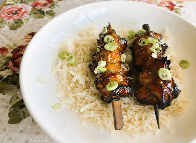 Air Fryer Honey Garlic Chicken Skewers