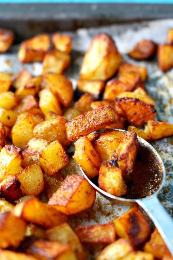 These perfectly roasted seasoned potatoes are crisp and delicious - the perfect side dish.