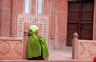 Indian Lady Taj Mahal Agra India