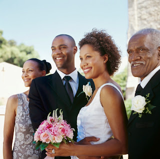 Bridal attire; parents of the bridal couple