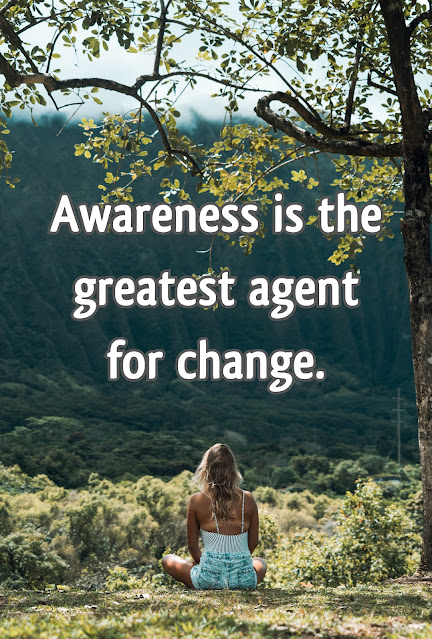 Awareness is the greatest agent for change. Eckhart Tolle
