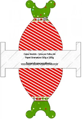 Christmas in Stripes, Free Printable Dress Box.