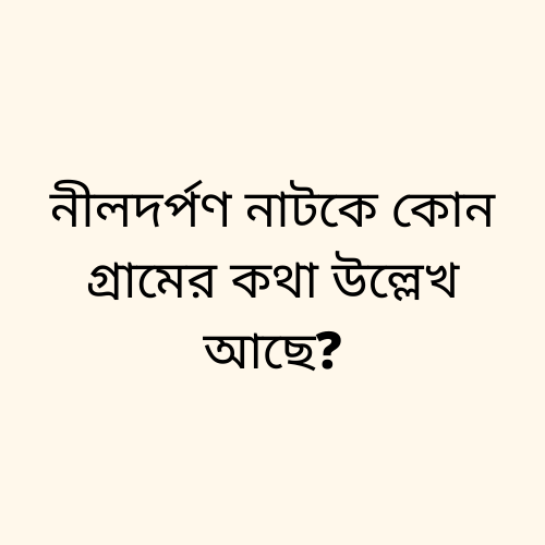 নীলদর্পণ নাটকে কোন গ্রামের কথা উল্লেখ আছে?