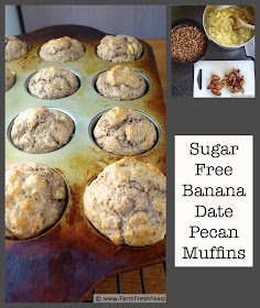 A naturally sweetened whole grain muffin full of bananas, dates, and toasted pecans.