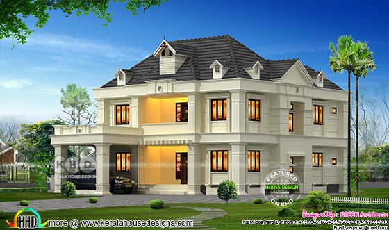 4 BHK, 3200 Sq-ft Colonial home in Calicut