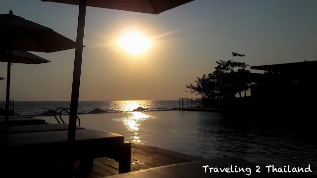Sunset at Sand Dunes Chaolao Beach Resort in Chanthaburi, Thailand
