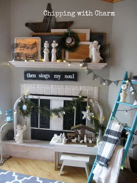 Chipping with Charm: Christmas Mantel 2015...www.chippingwithcharm.blogspot.com