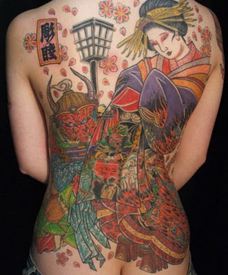 Back Japanese Geisha Tattoo