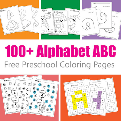 all free alphabet ABC preschool coloring pages to print