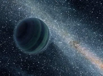 ilustração de um planeta solitário