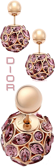 ♦Dior Mise en Dior Tribales rose gold earrings with pink stones #dior #jewelry #earrings #brilliantluxury
