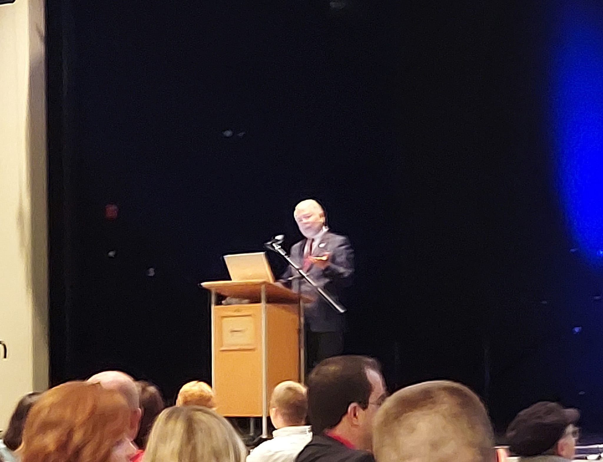 Man speaking at podium at State of the City