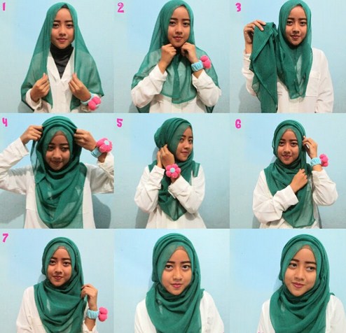 Tutorial Hijab Segi Empat Casual