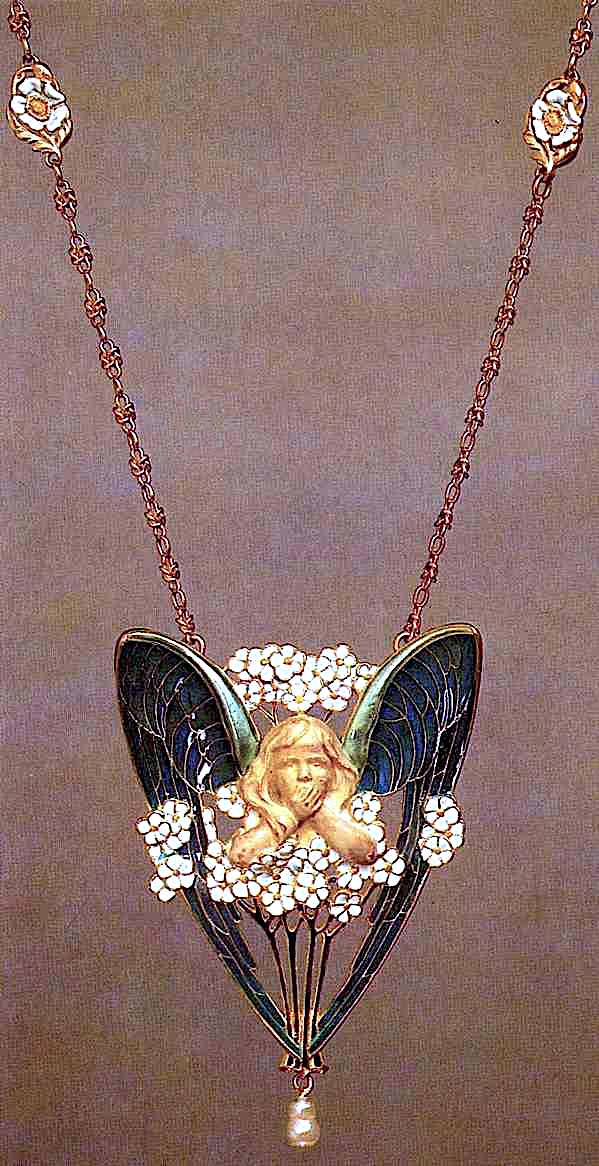 a Lucien Gaillard pendant 1890s, an anti-cherub