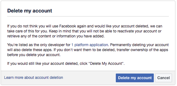delete Facebook Account Permanently
