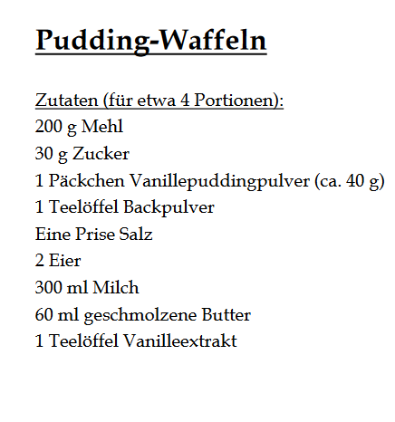 Waffelrezept: Pudding-Waffeln