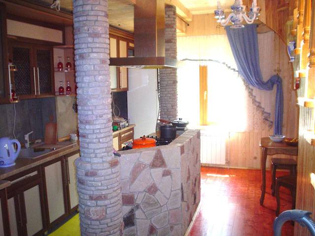 Kitchen in the wooden house