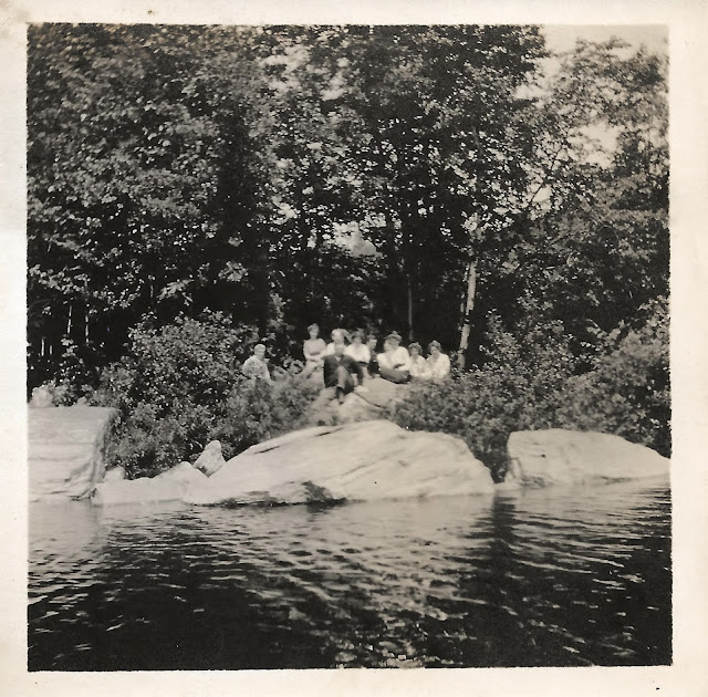 Group of people in the woods, Smith Photo Album, abt 1917