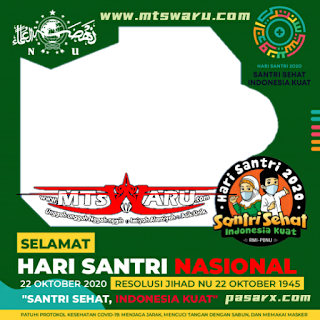 #unduh gambar/foto/logo png (transparan) #logo #harisantri  Download LOGO HARI SANTRI 2020 PNG FRAME bingkai photo profile MTS WARU com.png