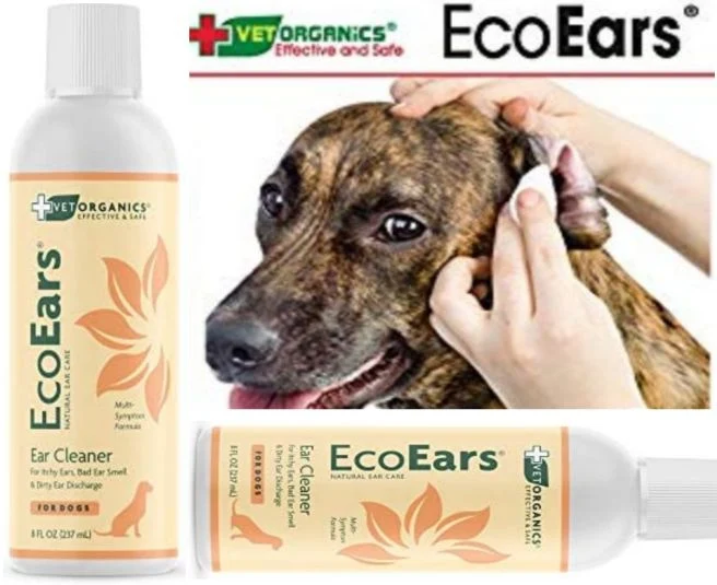 Vet Organics Dog Ear Treatment - EcoEars Cleaner for Pet Dogs