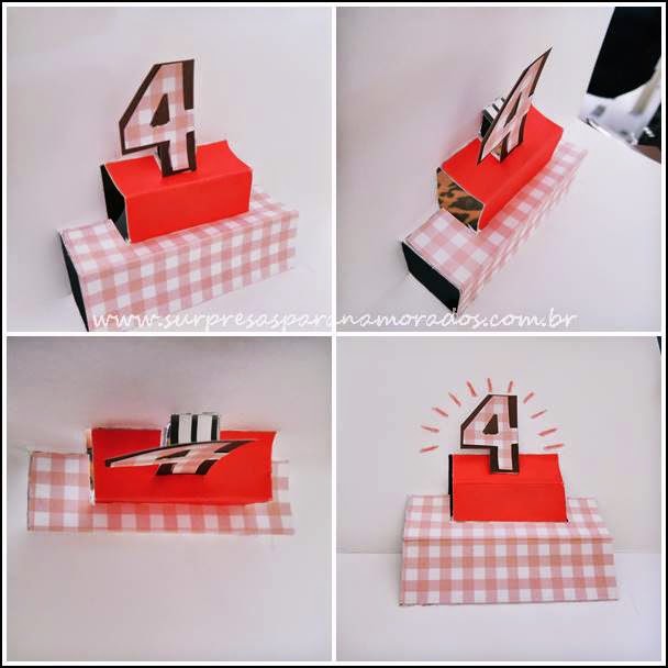 cartão bolo de aniversário 3D