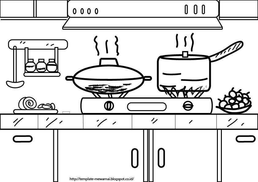Contoh Gambar  Mewarnai Gambar  Kompor KataUcap