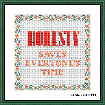 Honesty sarcastic quote simple cross stitch pattern