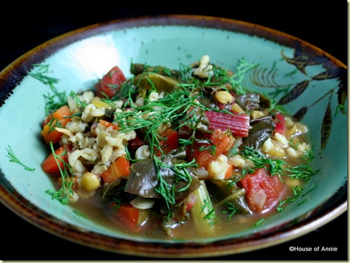 Barley and Lentil Soup with Swiss Chard