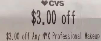 $3.00 off any Nyx Makeup CVS crt store Coupon (Select CVS Couponers)