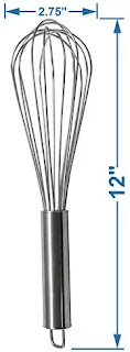 Chef’s Quality Whisker Hand Blender Wire Whisk for Kitchen (Stainless Steel, 12 Inch)