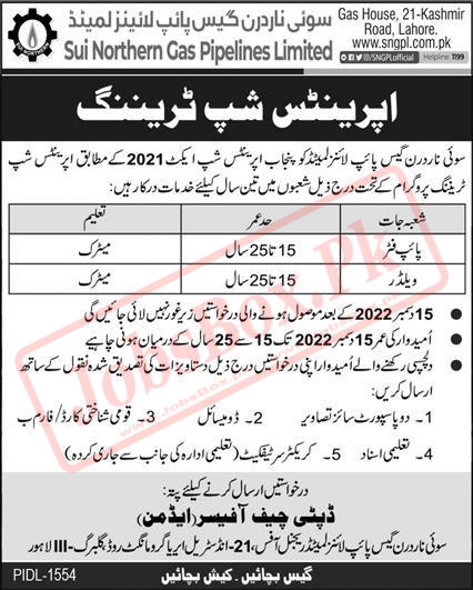 Sui Northern Gas Pipelines Limited SNGPL Jobs in 2022