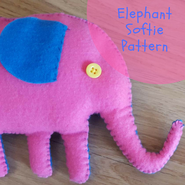 Two Toned Elephant Softie Pattern and Tutorial