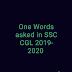 Compilation of One word Substitutions  Asked in SSC CGL  2019-2020 tier 1 