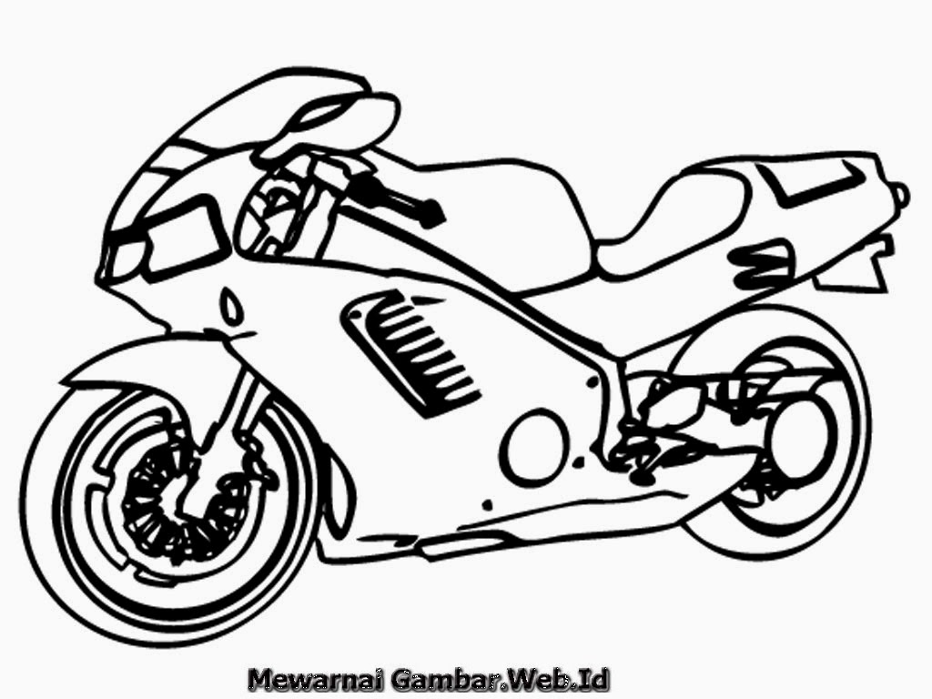 Koleksi Gambar Mewarnai Sepeda Motor Terlengkap Bulu Modifikasi