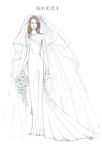 kate middleton dress sketches. kate middleton wedding gown