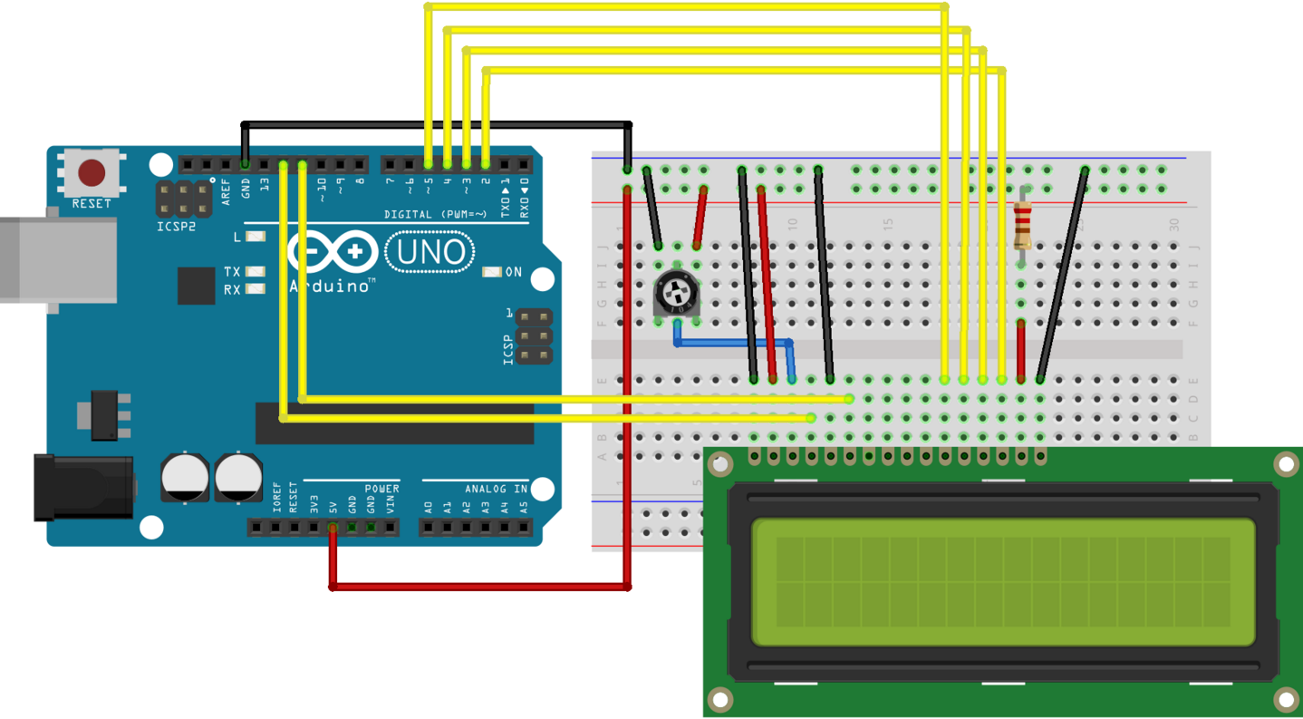 16x2 LCD(1602A) Interfacing With Arduino UNO - Electronics  