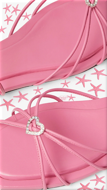 ♦Jimmy Choo candy pink Indiya nappa leather flat sandals with crystal hearts #jimmychoo #shoes #pink #brilliantluxury