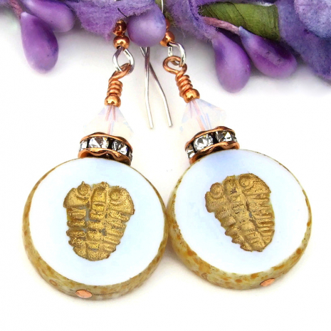 two sided glass trilobite jewelry