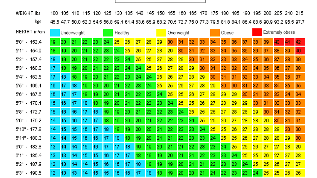 Pediatric Body Mass Index Chart