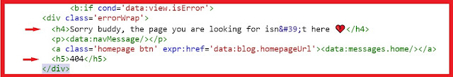 Edited HTML code for Akinyemi's journal 404 error page
