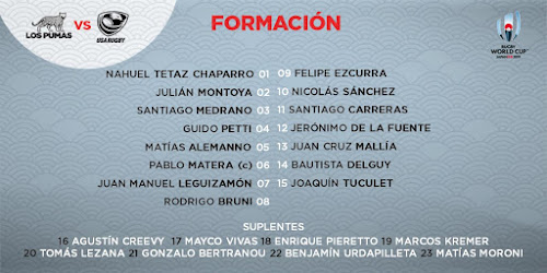 Los Pumas con equipo confirmado ante Estados Unidos #RWC2019