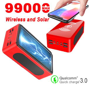 99000mAh Solar Wireless Power Bank Portable