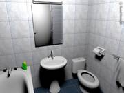 desenho 3d de um banheiro