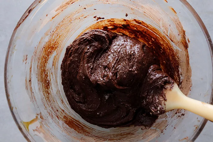 mixed Gingerbread Brownies batter in bowl