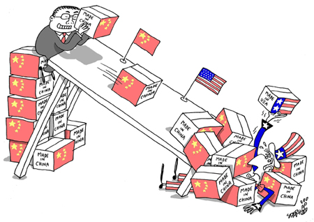 Image result for trade with china  cartoon