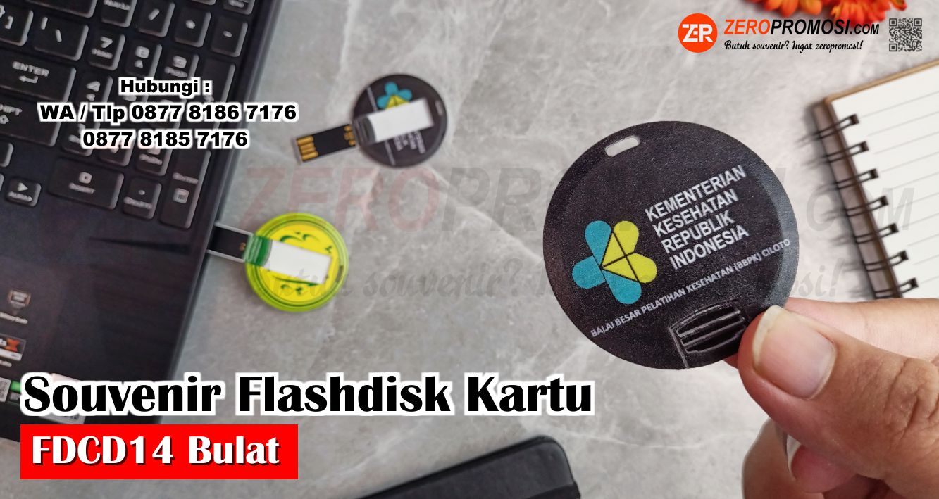 Jual Souvenir Mini Flashdisk Unik FDCD14 Kartu Bulat