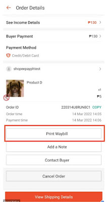 Print Air Waybill via Shopee app (Android) - Step 1