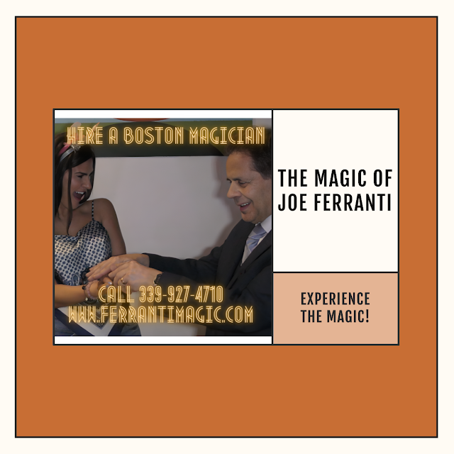 Image of Joe Ferranti (Boston Massachusetts Magician) entertaining with jaw dropping magic for a Birthday Party.